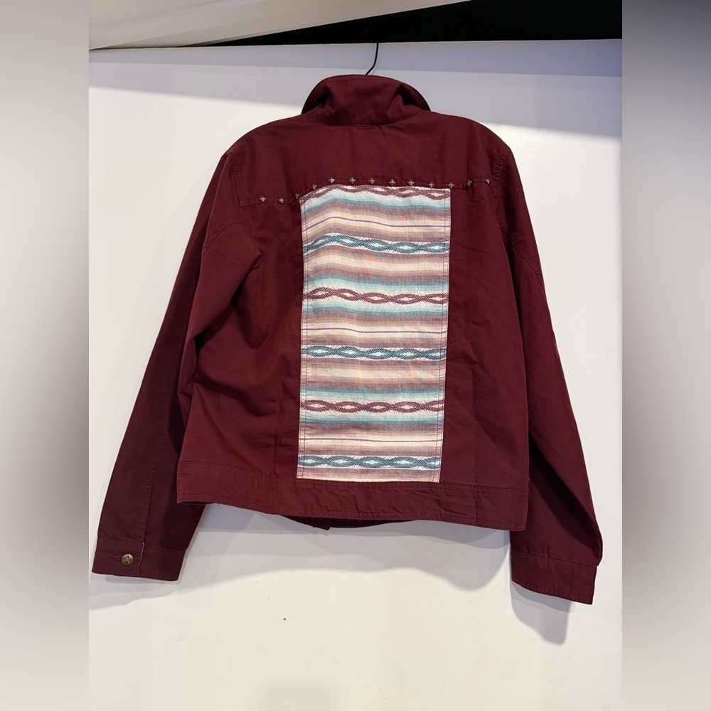 Ariat La Madre Jacket Berry Bark Aztec print Button Front Western Size L - Picture 3 of 5
